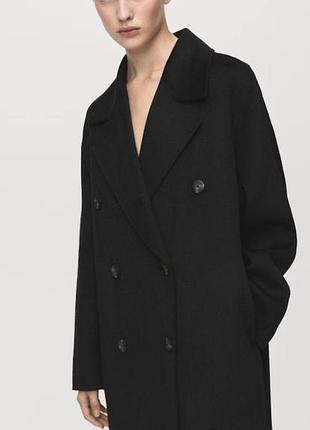 Пальто чорне mango handmade 50% вовни xl
