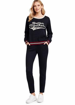 Костюм женский тёплый прогулочный вязаный синий