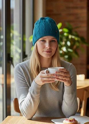 Шапка женская синяя тепла bogner 157380