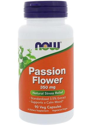 Страстоцвет (экстракт цветов), passion flower, now foods, 350 мг, 90 кап.
