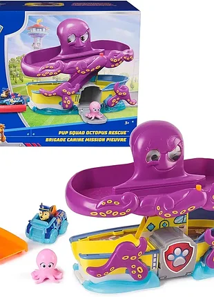 Игровой набор paw patrol, игрушечная машинка чэйс и фигурка осьминога-младенца