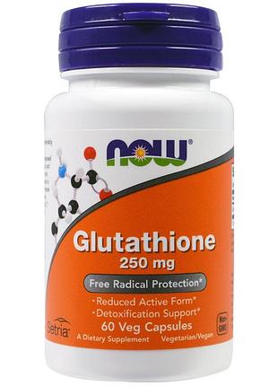 Глутатіон, now foods, gluthathione, 250 мг, 60 капсул вегетаріанських