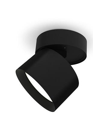 Накладной поворотный точечный светильник черный ø80 мм, цоколь gx53 sneha (996807)