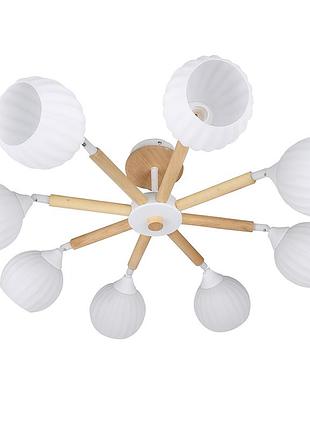 Люстра потолочная современная белая на 8 поворотных плафонов е27, диаметр 76 см sneha (995158)