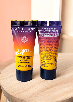 Сироватка для обличчя l'occitane immortelle overnight reset oil-in-serum 5 мл