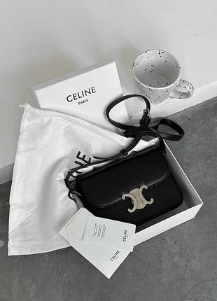 Чорна шкіряна сумка celine 10