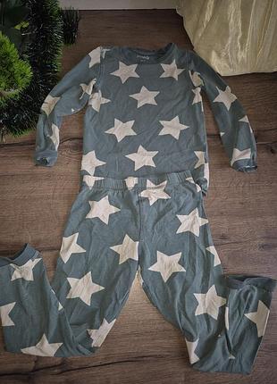 Крутая детская натуральная хб вискоза пижама комплект для дома и сна доя мальчика для девочки в звездочки