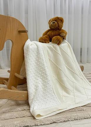 Плед одеяло детское, размер 80х100 см, wellsoft ромбы айвори