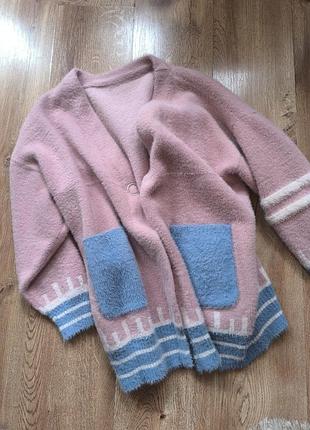 Кардиган из альпаки, очень пушистый