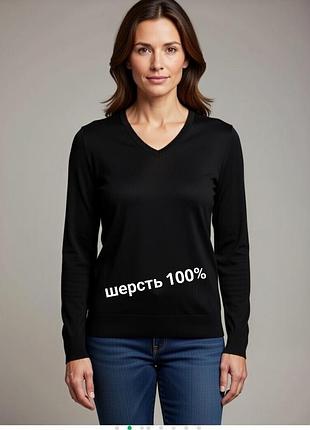 Брендовый шерстяной свитер джемпер