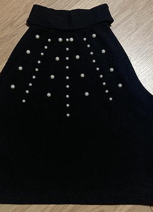 Топ жіночий jennyfer m чорний з перлинами