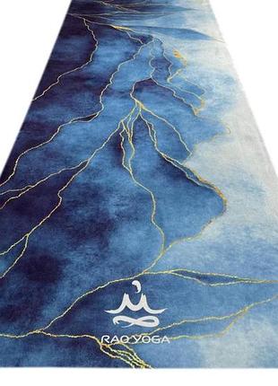 Коврик для йоги замшевый sitara midnight marble rao 183×68×0.3 см