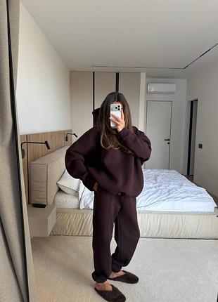 Спортивный костюм оверсайз из худи с капюшоном с кулисками с брюками джоггерами