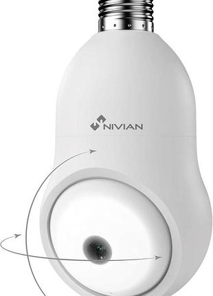 Камера nivian nvs-ipc-bulb1 wifi 2k 360° e27 з аудіозв'язком