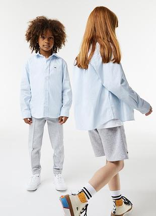 Бавовняна сорочка прямого крою  lacoste з смугастим принтом у стилі оксфорд, оригінал, нова