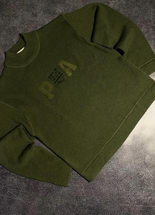 Світер puma зелений m - теплий в'язаний джемпер