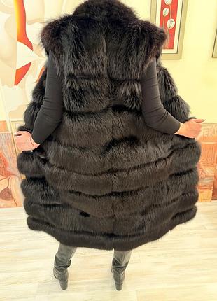 Длинный жилет из меха песца
