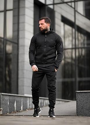 Зимній чоловічий спортивний костюм ilusion чорний вт6807(14 - 02)