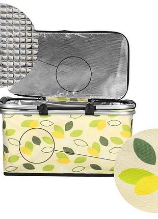 Термосумка для пикника и обедов 38х24х19 см изотермическая сумка-холодильник ланчбэг, sl