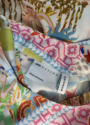 Стильна міді сукня asos design принт петчворк печворк відкрита спина 7