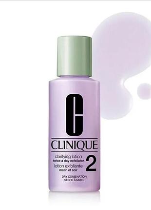 Clinique 3 steps clarifying lotion 2 тоника для сухой и комбинированной кожи лосьон 60 мл тревел версия