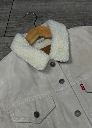 Оригінальна замшева куртка levi’s suede sherpa trucker jacket 4