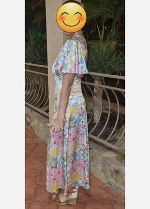Стильна міді сукня asos design принт петчворк печворк відкрита спина 8