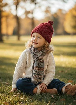 Шапка детская красная на девочку benetton 161967