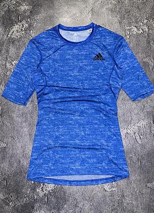 Жіноча компресійна футболка adidas climalite синя m