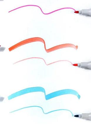 Двосторонні маркери для малювання, набір маркерів для скетчинга в сумочці, набір скетч маркерів 24 кольори