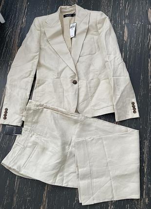 Ralph lauren. роскошный брючный костюм лен с вискозой р s/m (6 сша) 5