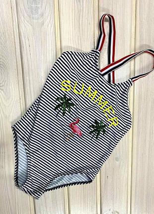 Цільний купальник з паєтками 2-10 років 98-146 зростання 128