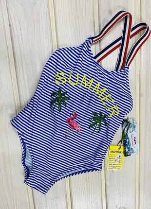 Цільний купальник з паєтками 2-10 років 98-146 зростання 140