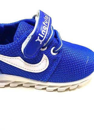 Кроссовки сетка детские 22-25р 12,5-15 см синие текстильная, 23