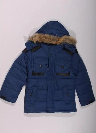 Подовжена зимова куртка з натуральним хутром 134-158 зріст 140