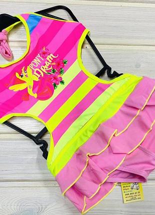 Цільний купальник з вирізом поні 1-9 років 86-146 зростання 146