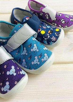 Тапочки для садика dago 21-26р (13-16см) фиолетовые мишки закрытые 22