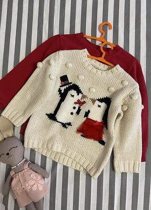 Неймовірний ошатний нарядний светр для дівчинки 2-3 роки