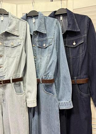 Комбез джинс+ пояс