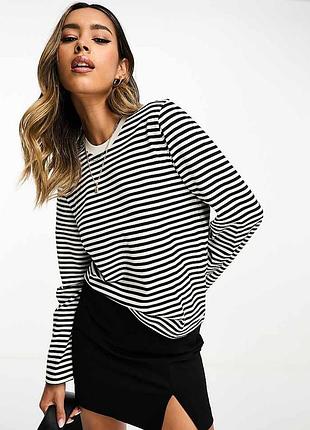 Хлопковый лонгслив &amp; other stories с широким рукавом, s базовый в полоску