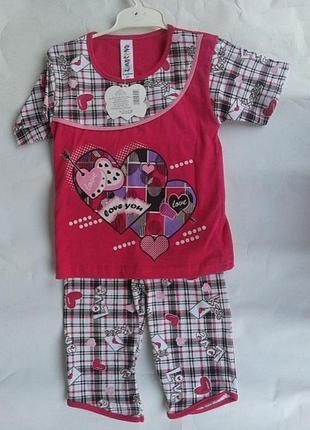 Пижама летняя на девочку 92-122 см котитки розовый 110