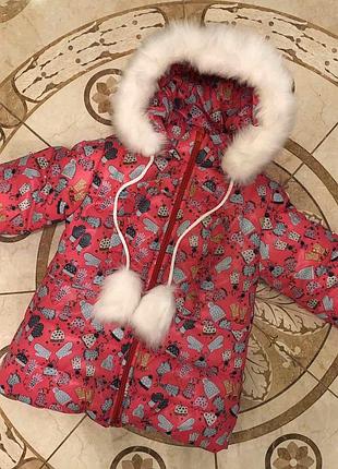 Зимняя курточка на овчине 92-122 размер 110-122