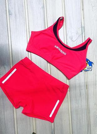 Купальник топ шорти 6-16 років 122-176 зріст no357-1 146