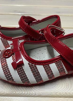 Туфлі червоні з паєтками на дівчинку польща apawwa 26-30р 15-18.5 см устілка