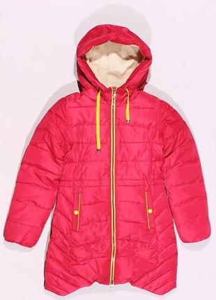 Подовжена підліткова курточка на флісі 128-158 зріст