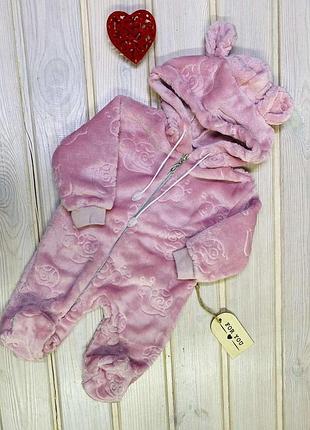 Комбинезон махровый мишка 52-80 см размеры 74