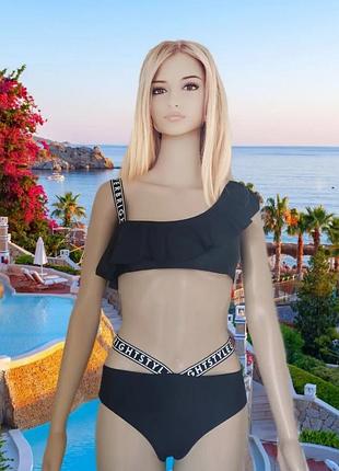 Купальник чорний на дівчинку 6-16 років 116-176 2125 170