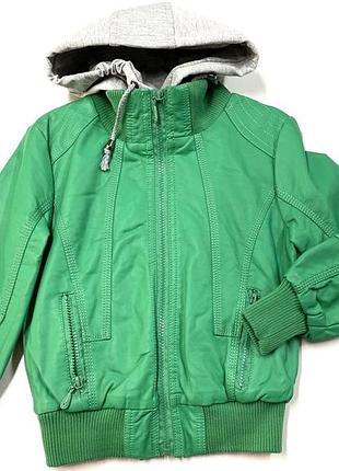 Шкіряна курточка зі знімним капюшоном 5-16 років 110-158 146