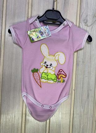 Боди с коротким рукавом зайка 56-74р 74