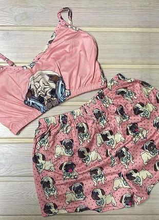 Пижама летняя подростковая с топом 122-176 р №359 128